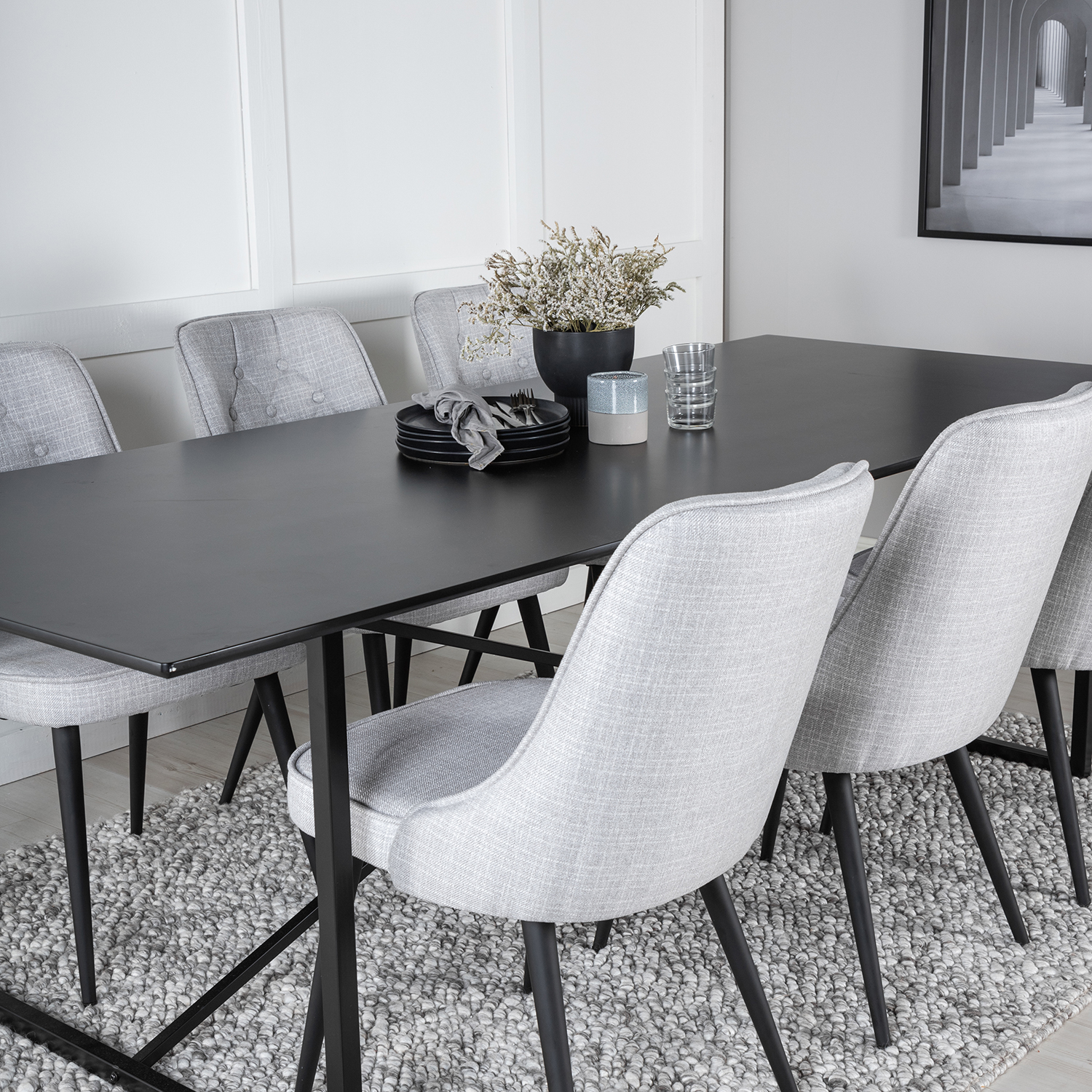 Matgrupp Venture Home Palaba med 6 Vera Stolar Polyestertyg