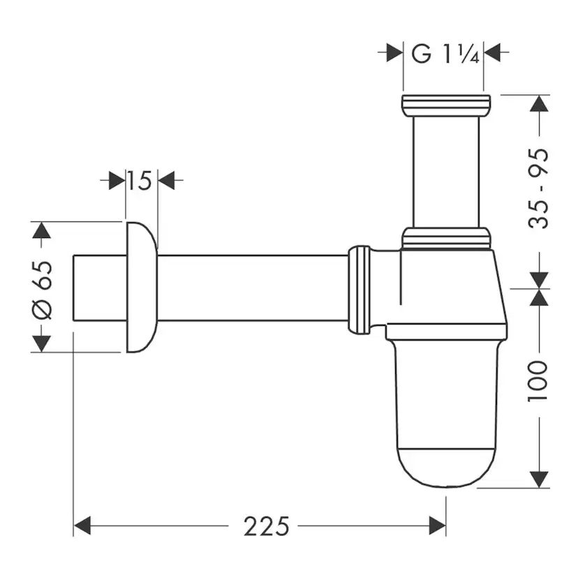 P-vattenlås Hansgrohe Standardmodell