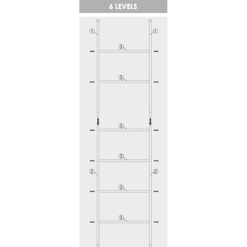 Handduksstege Spirella Jayden 6-steg