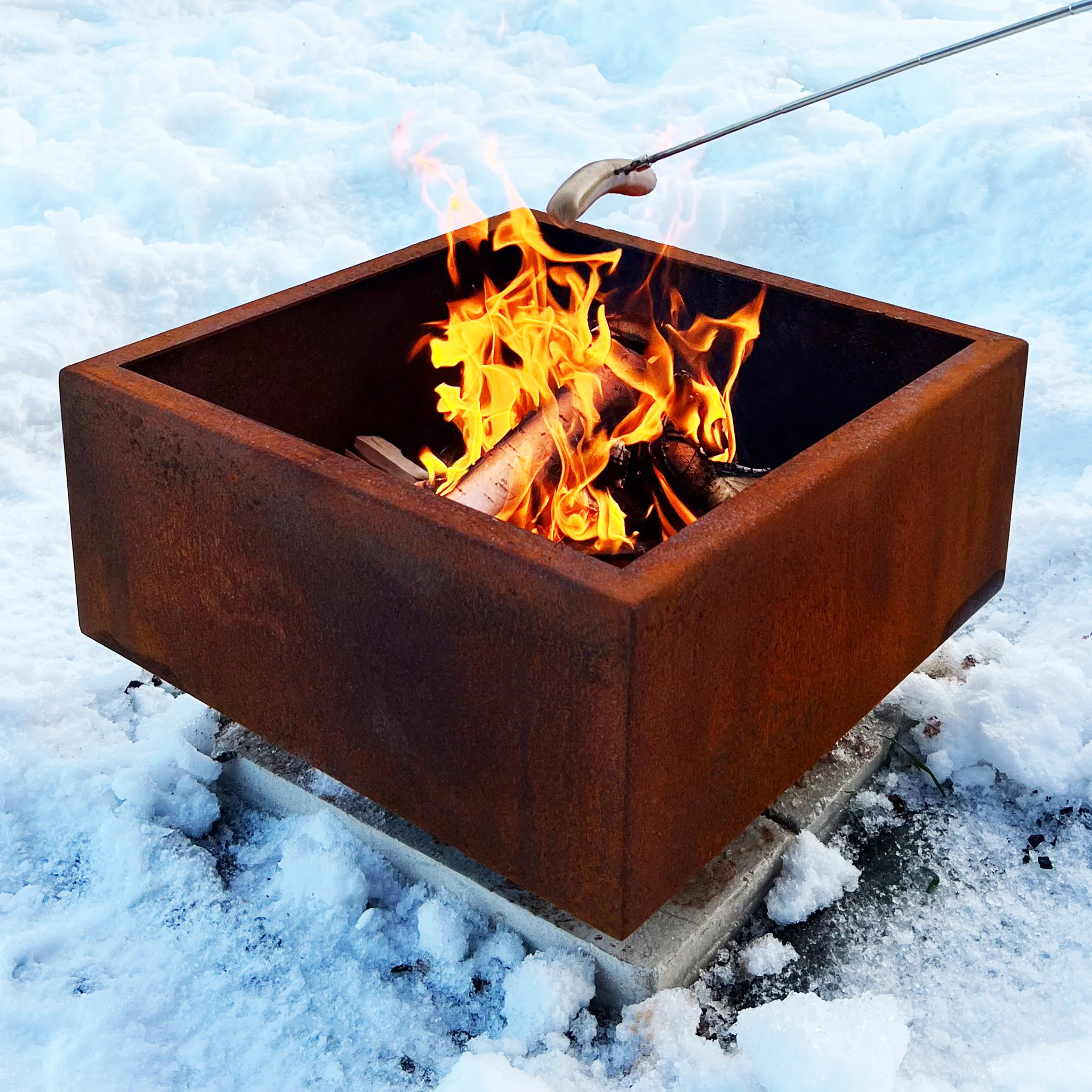 Eldstad Lyfco Cortenstål Kvadratisk