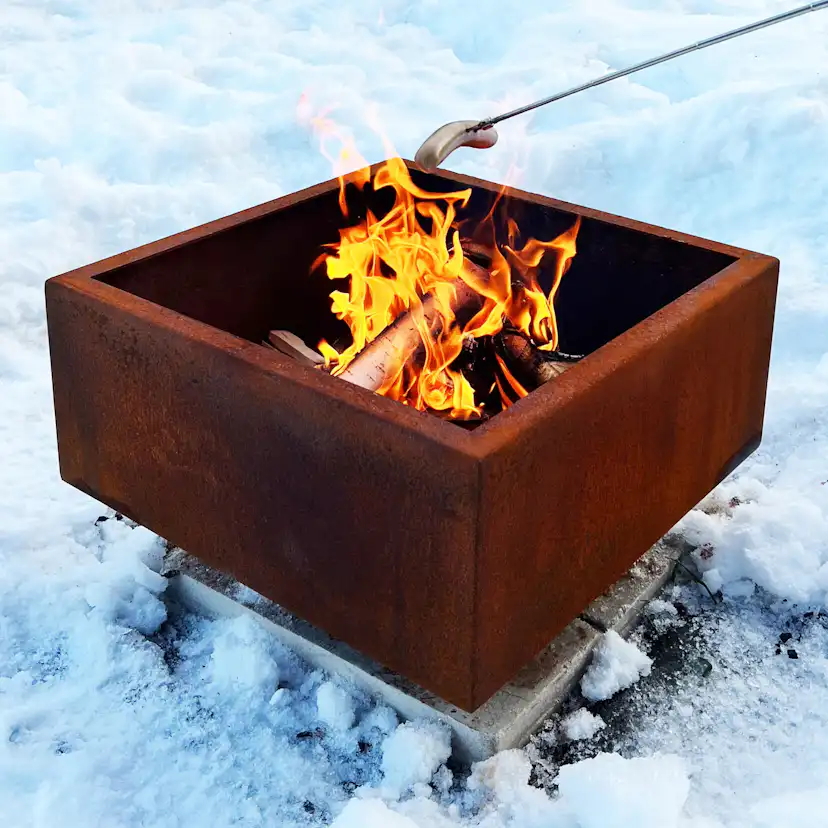 Eldstad Lyfco Cortenstål Kvadratisk