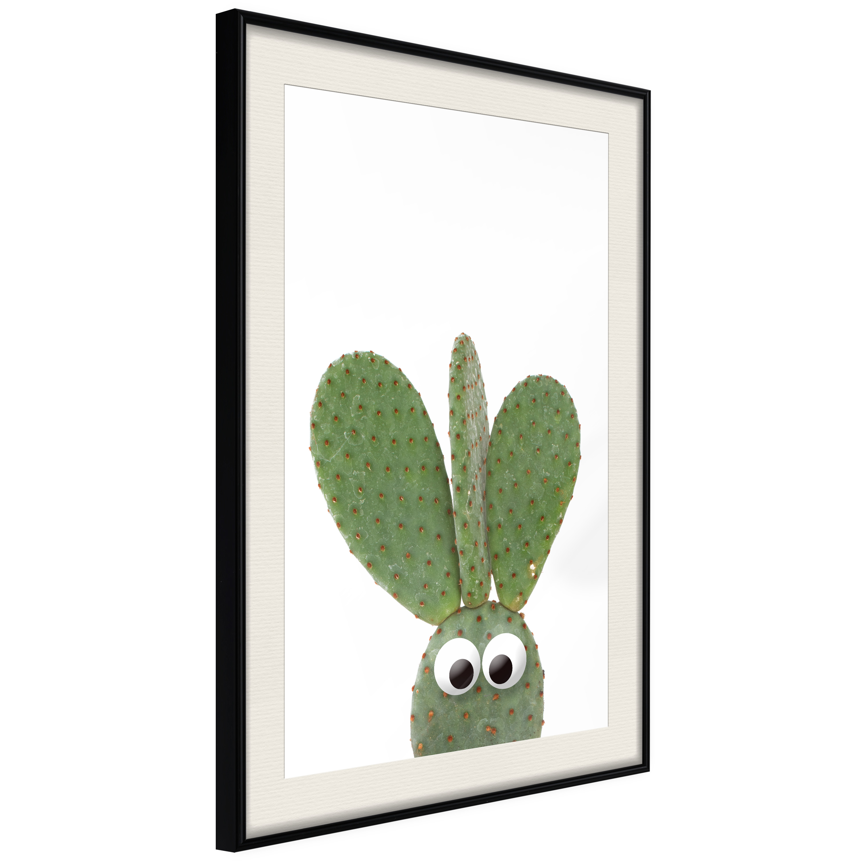 Affisch - Ear Cactus [Poster] 30x45 Svart ram med passepartout, 30x45 cm