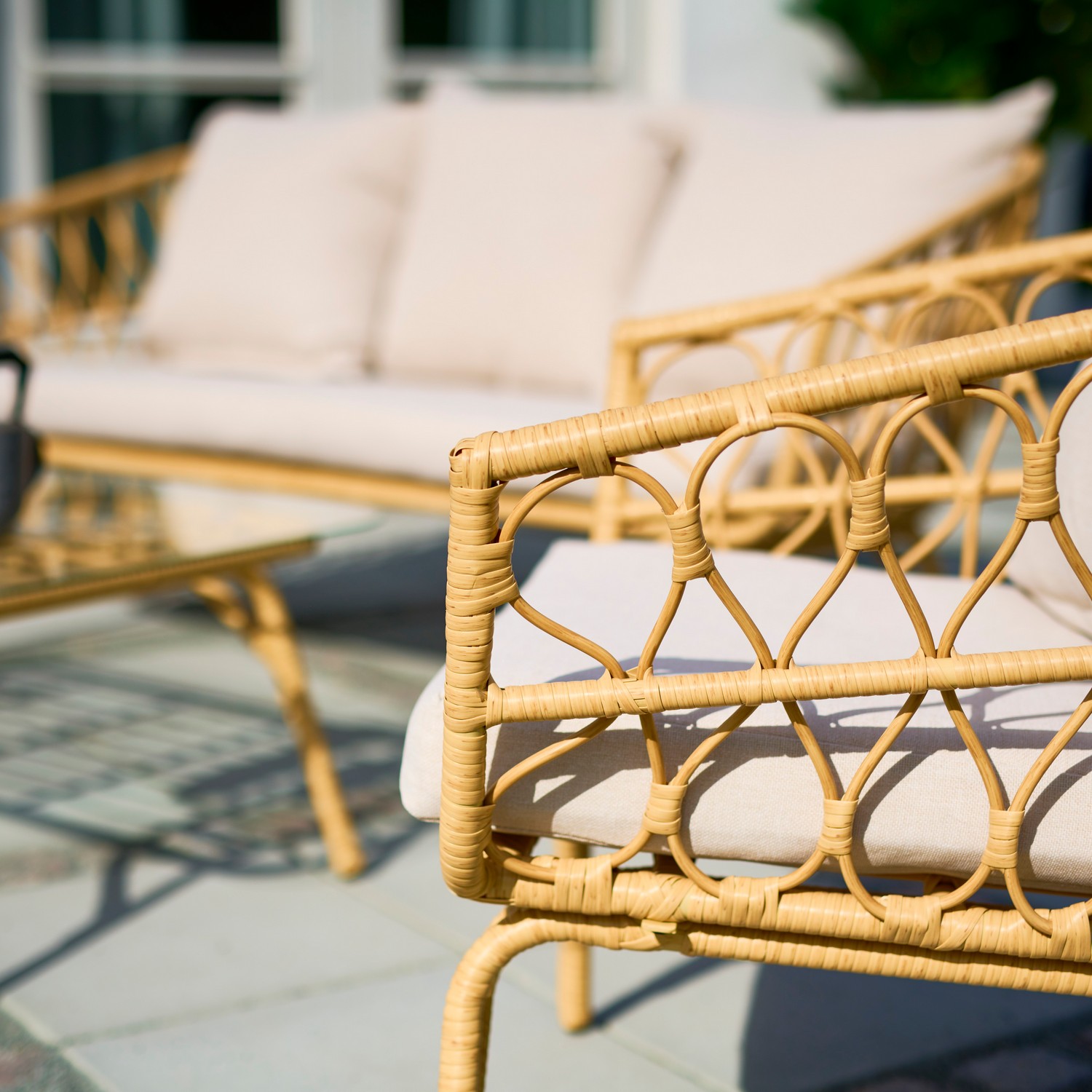 Loungeset ENVY DESIGN Magrethe Utemöbler med Dynor i Rotting