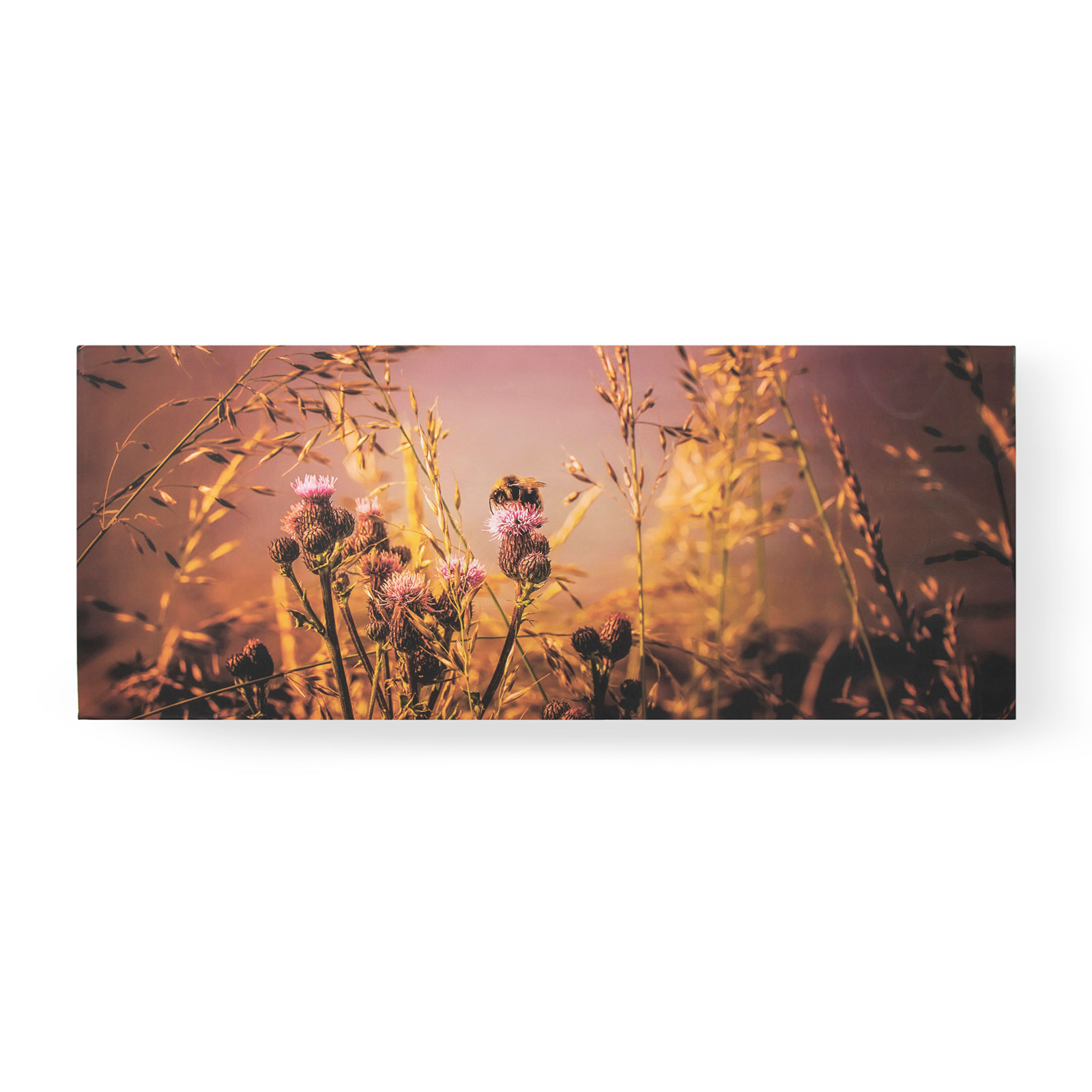 Tavla Art for the Home Flowers and a Bee 40x100