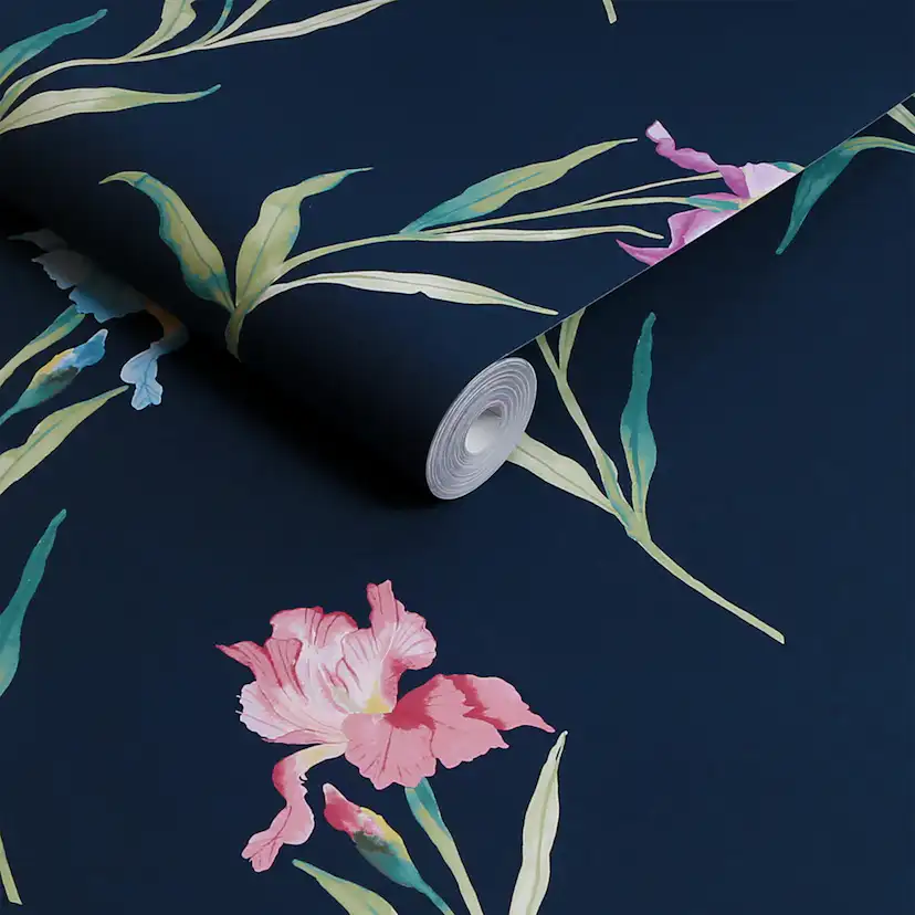 Tapet Laura Ashley Hawling Irises Blå