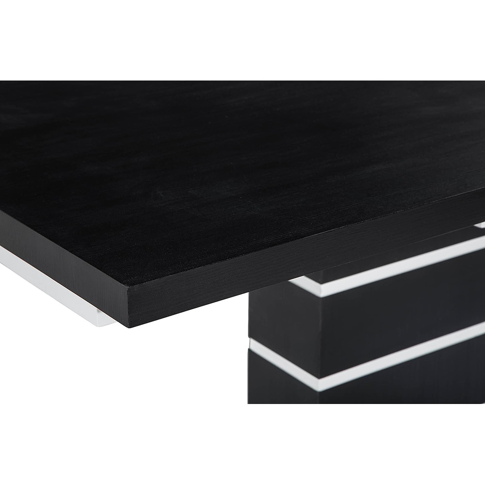 Macahan Förlängningsbart Matbord 180 cm Vit/Svart, 180 cm