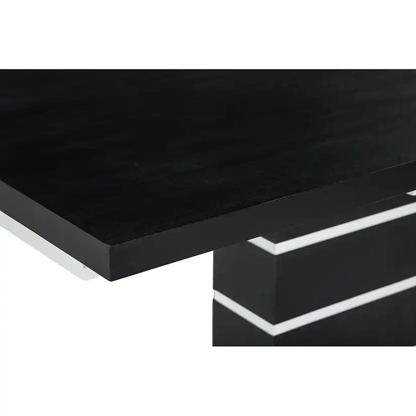 Macahan Förlängningsbart Matbord 180 cm Vit/Svart, 180 cm