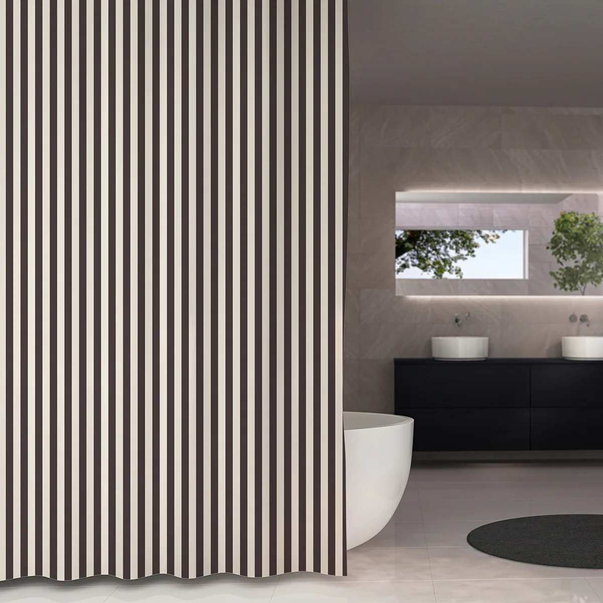 Duschdraperi Bali vit/antrazit 180x200 Vit/Antracit, Storlek: 180x200 cm