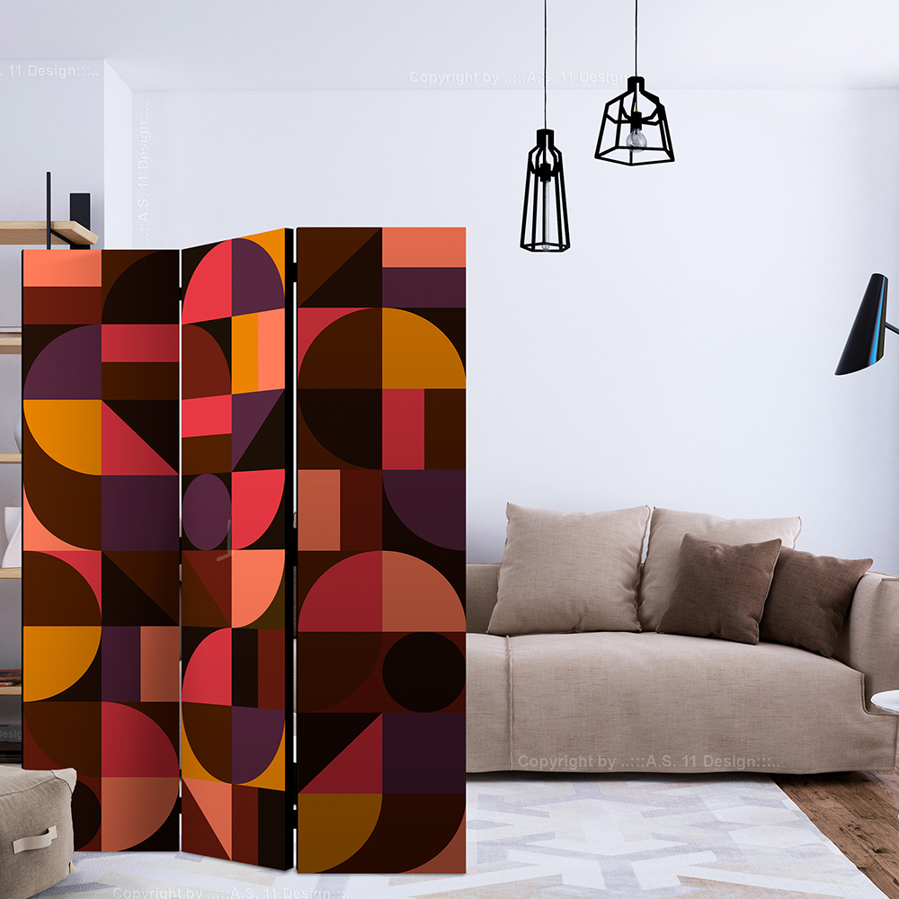 Rumsavdelare Arkiio Geometric Mosaic Red 135x172 cm