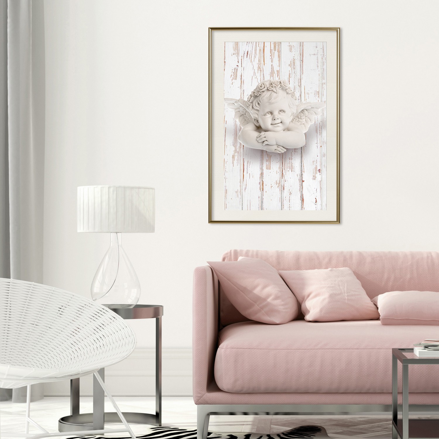 Affisch - Happy Dawn [Poster] 30x45 Guld ram med passepartout, 30x45 cm