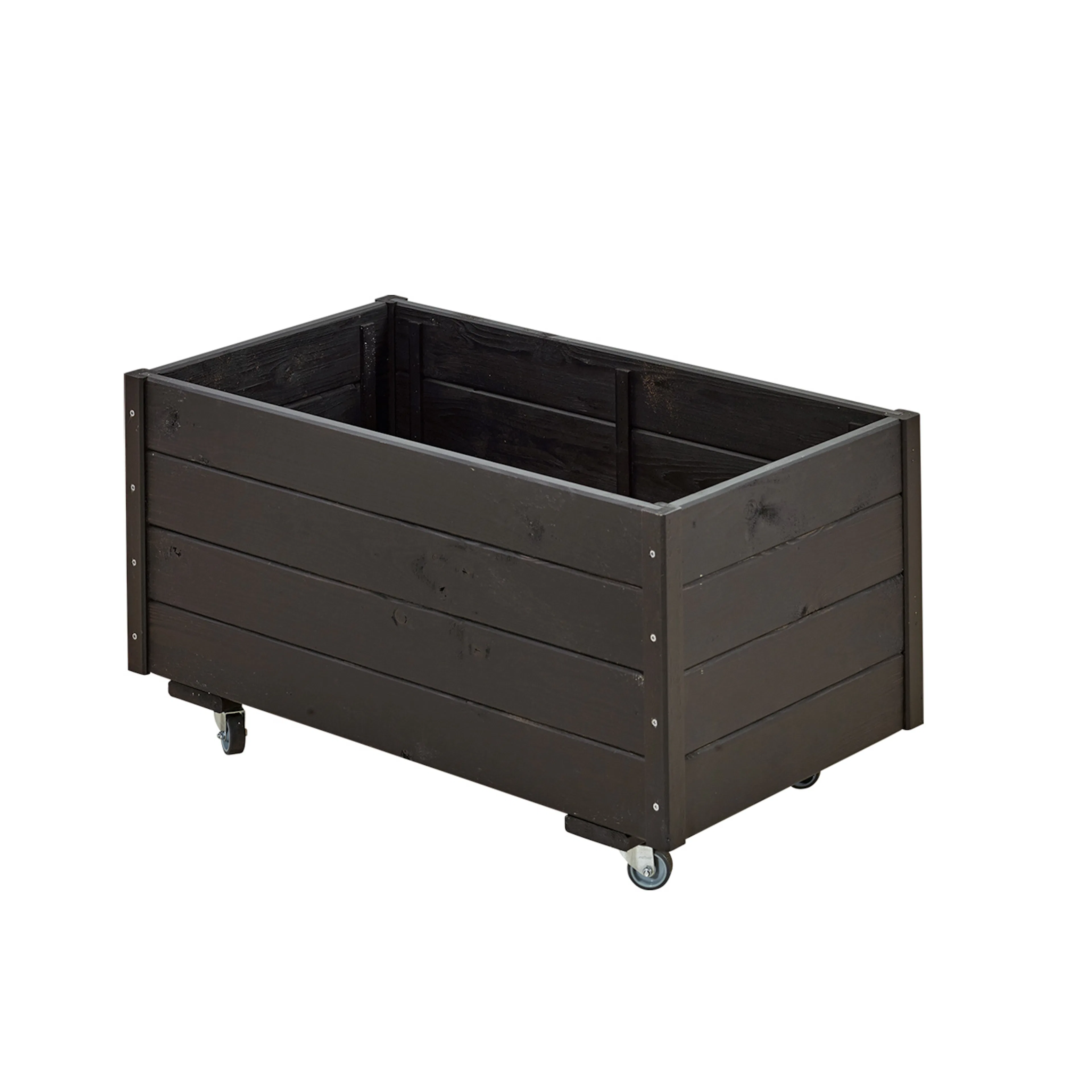 Blomlåda PLUS Svart för Utomhusbruk på Hjul 48x88x47 cm