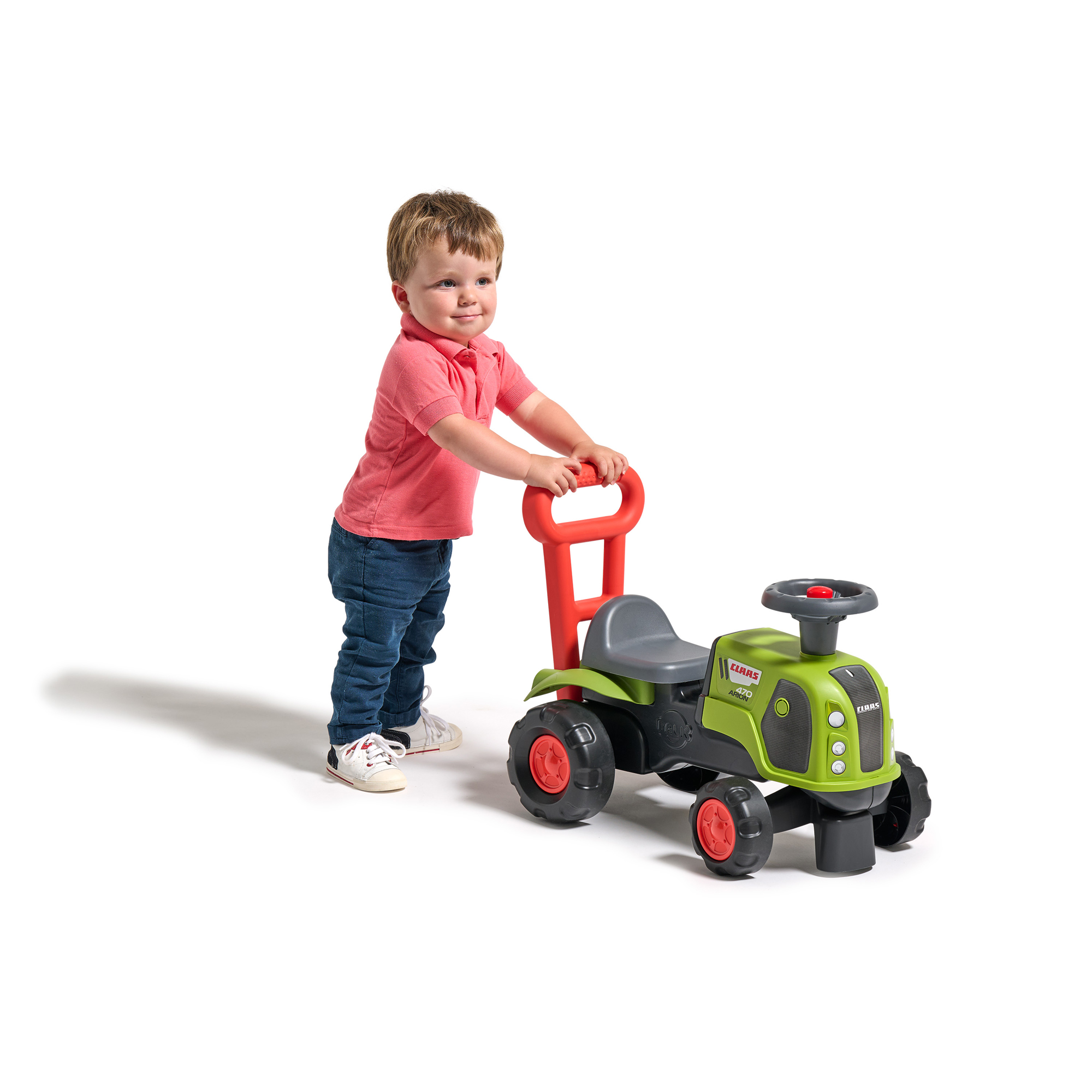 Traktor Falk Claas Med Ratt, Tuta & Tryckhandtag