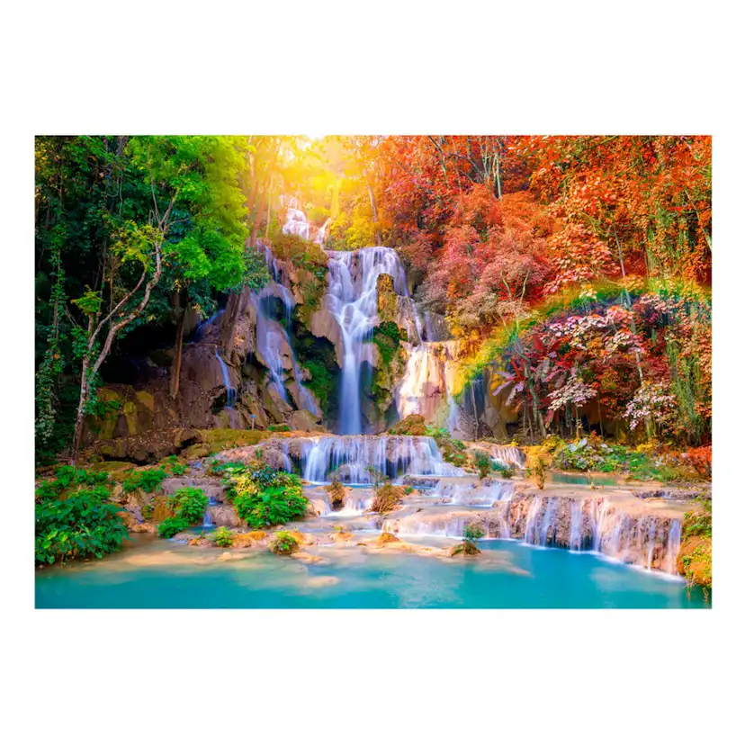 Självhäftande fototapet - Tat Kuang Si Waterfalls 294x210 Storlek: 294x210 cm