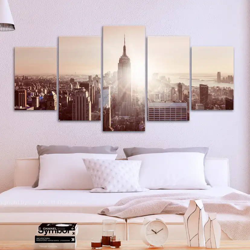Tavla Arkiio Sun Over Manhattan Brown 5 delar