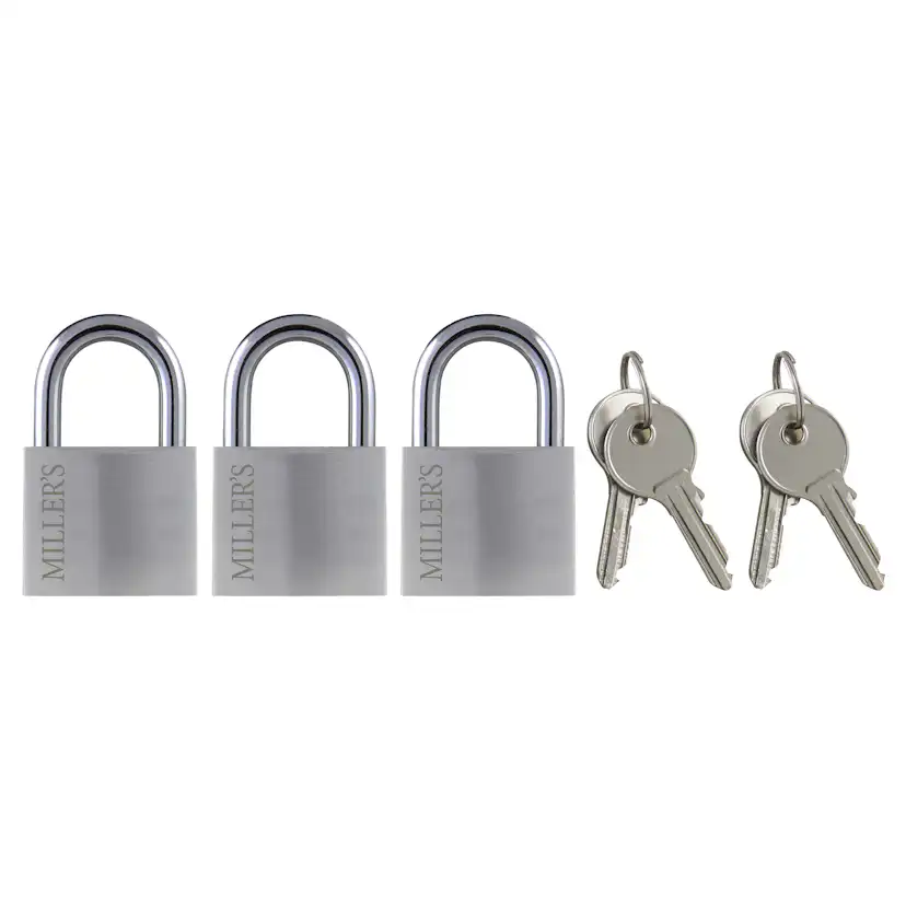 Hänglås Millers Aluminium 3-Pack
