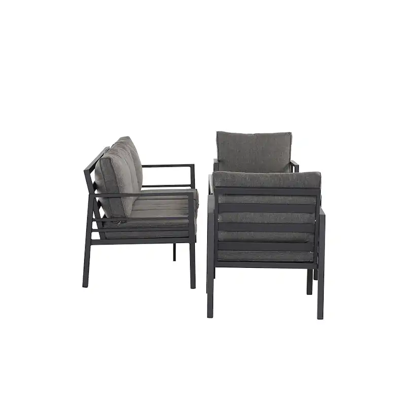 Loungegrupp Comfort Garden Ariany Utemöbler i Svart Aluminium