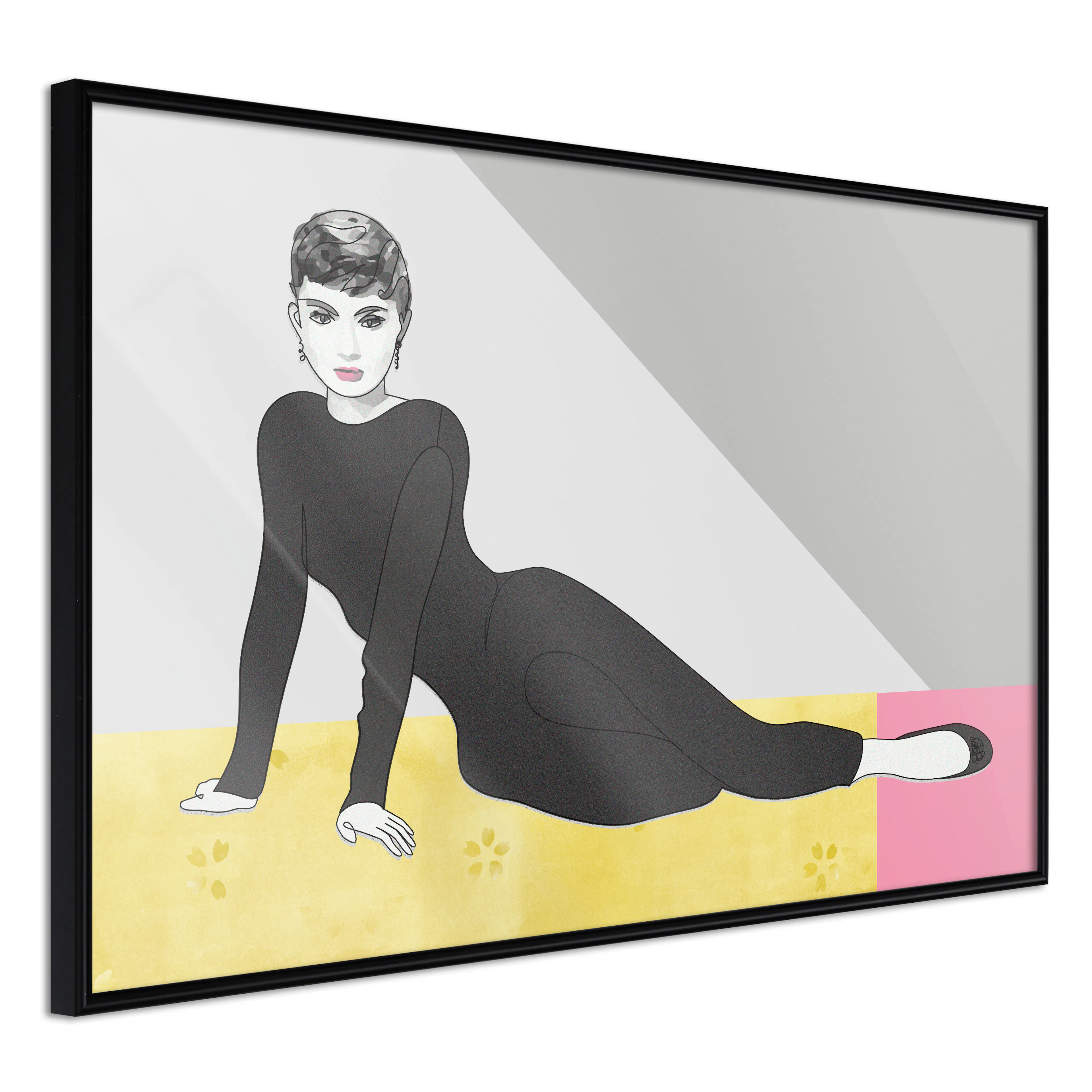 Affisch - Beautiful Audrey [Poster] 60x40 Svart ram, 60x40 cm