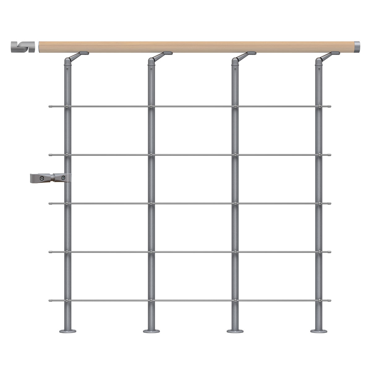 Skyddsräcke STYLE6 ek vit oljad start pearl grey Grå