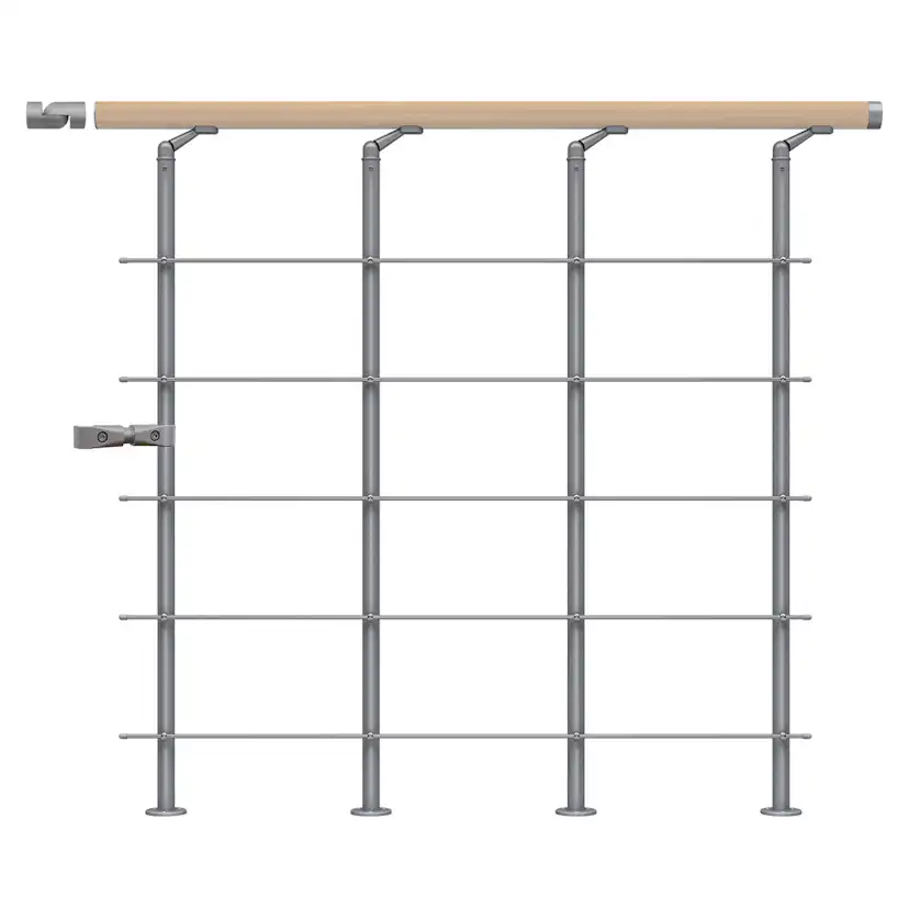 Skyddsräcke STYLE6 ek vit oljad start pearl grey Grå