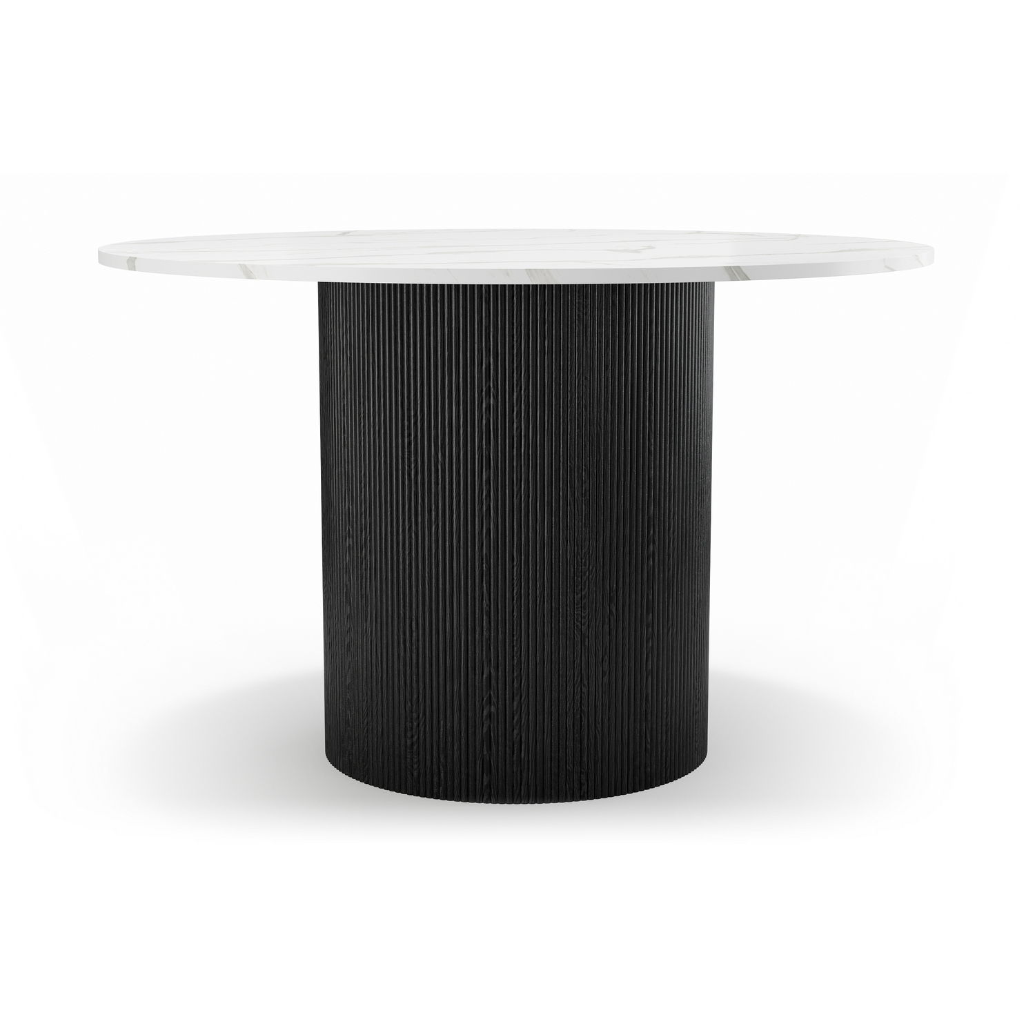 Uppveda Matbord 120 cm Rund Vit/Svart