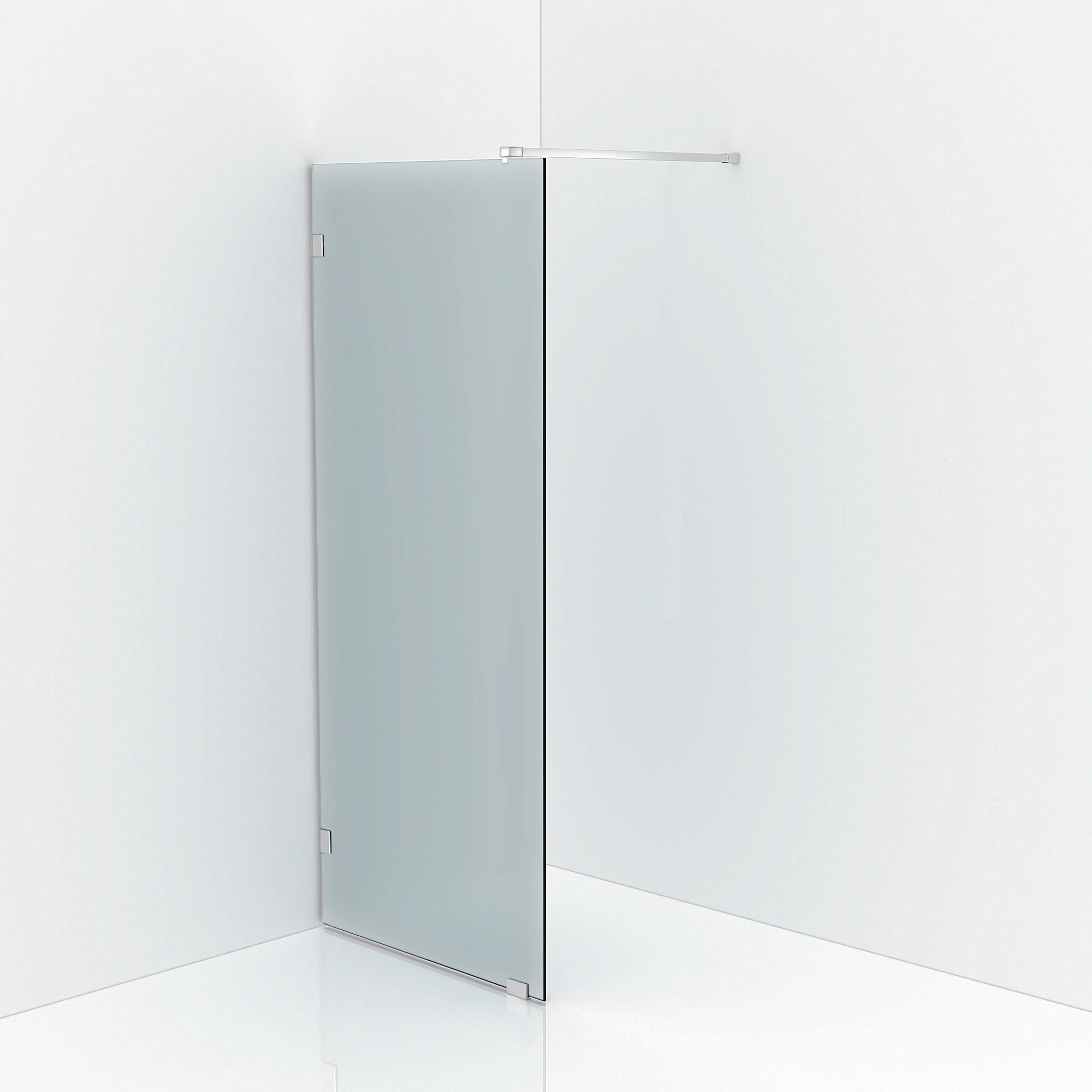 Duschvägg Combac Designa Idé 9 Bredd: 900 mm, Frostat glas med klämfästen och stag i krom