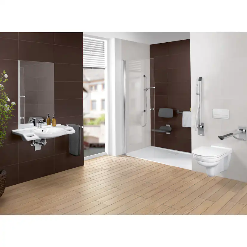 Tvättställ villeroy & Boch O.novo Vita 412080R1 Vit Alpin CeramicPlus, Med Bräddavlopp, Med Blandarhål, för Trehålsblandare
