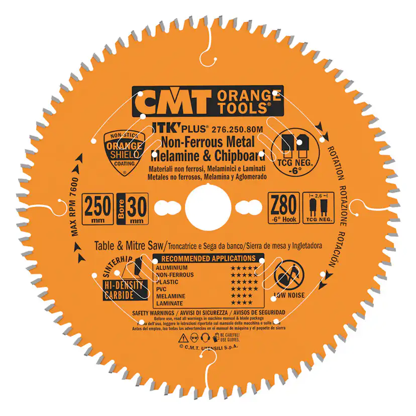 Sågklinga CMT Orange Tools fintandad NE Neg Alu/Plast