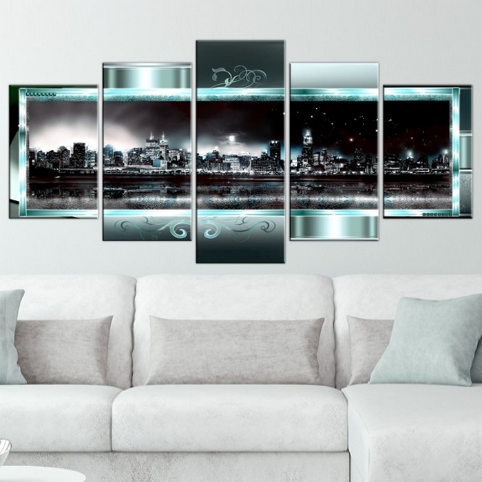 Tavla Arkiio  Turquoise New York Starry Night