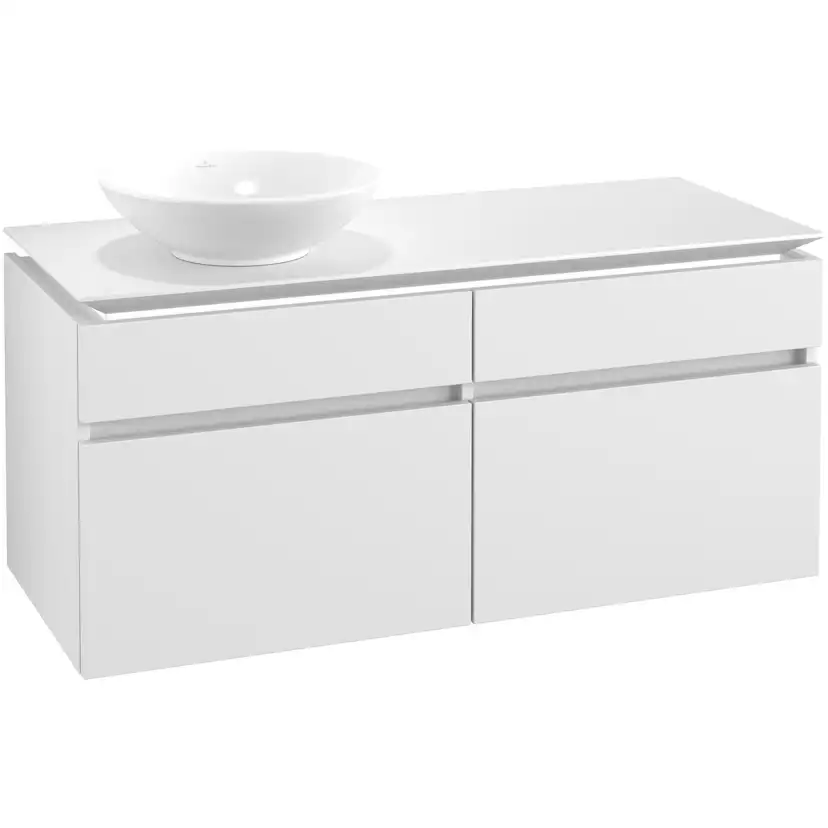 Tvättställsskåp Villeroy & Boch Legato 1200 med 4 Lådor för Ocentrerat Ytmonterat Tvättställ