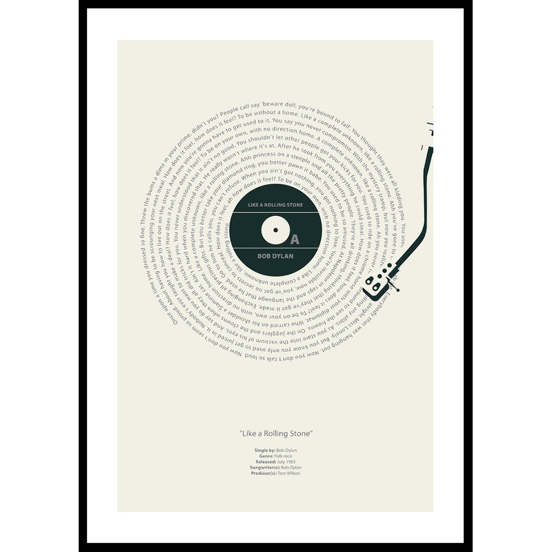 Poster Gallerix Like A Rolling Stone Vinyl By Bob Dylan