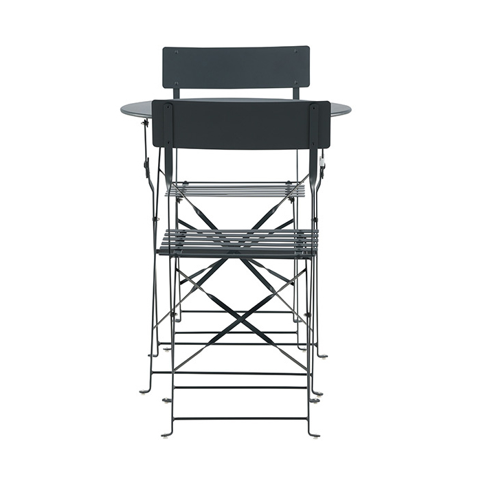 Marsellie Foldable steel bistro set - Dark grey Mörkgrå