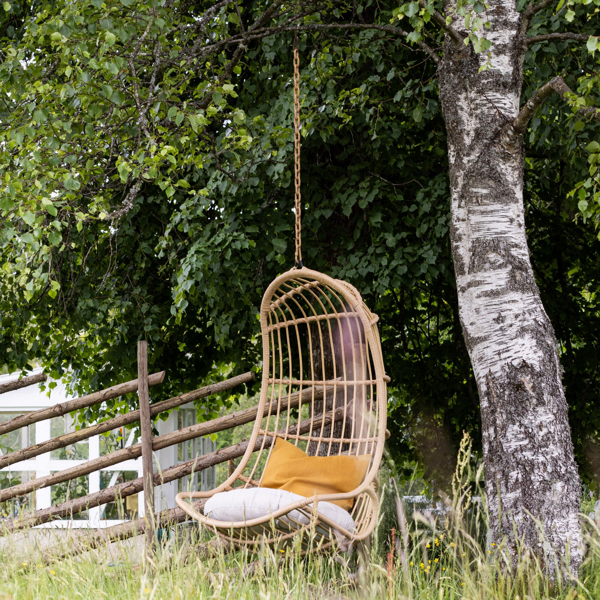 Pulau Hangingchair Rattan Nature / Creme Natur