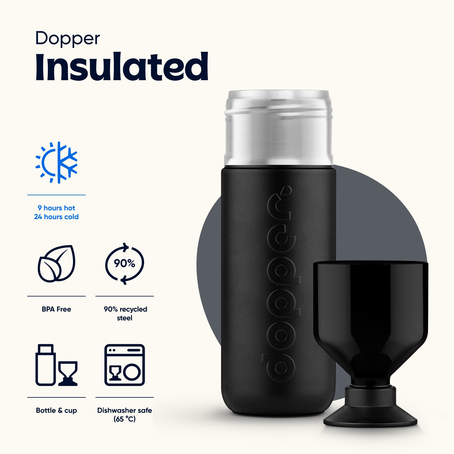 Vattenflaska Dopper Isolerad 1 L