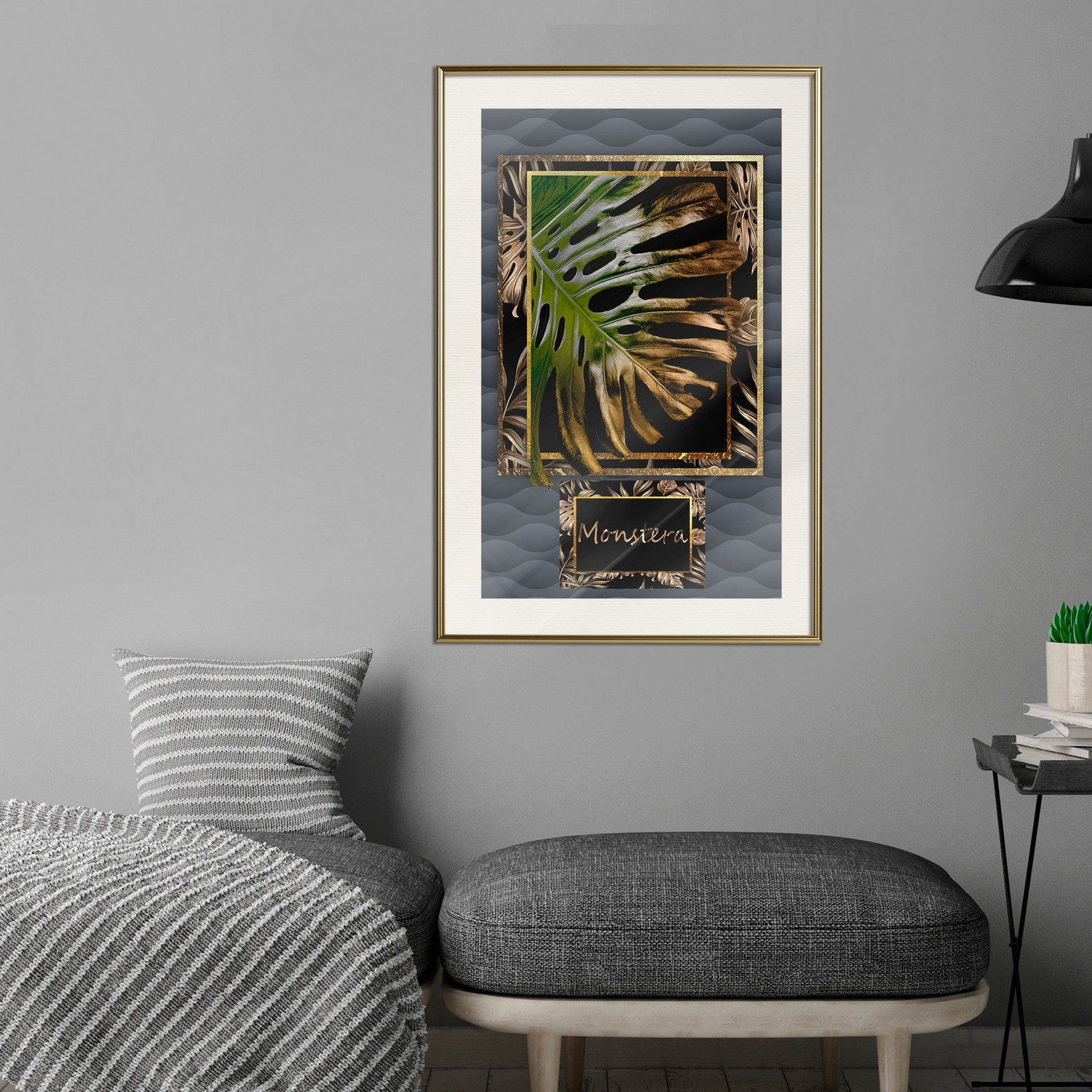 Poster Artgeist Affisch Gilded Monstera