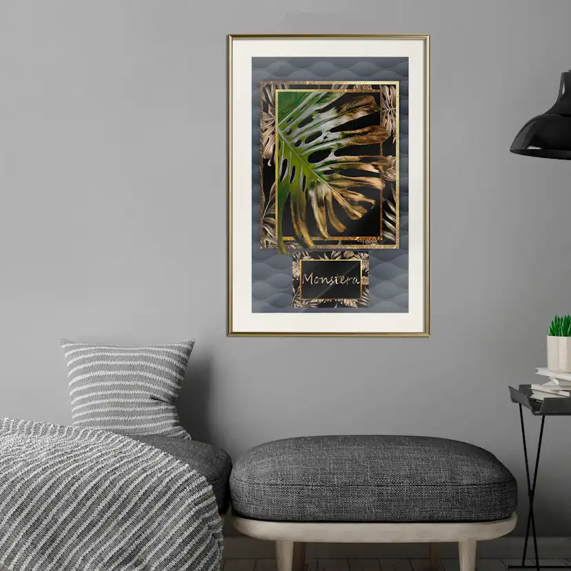 Poster Artgeist Affisch Gilded Monstera