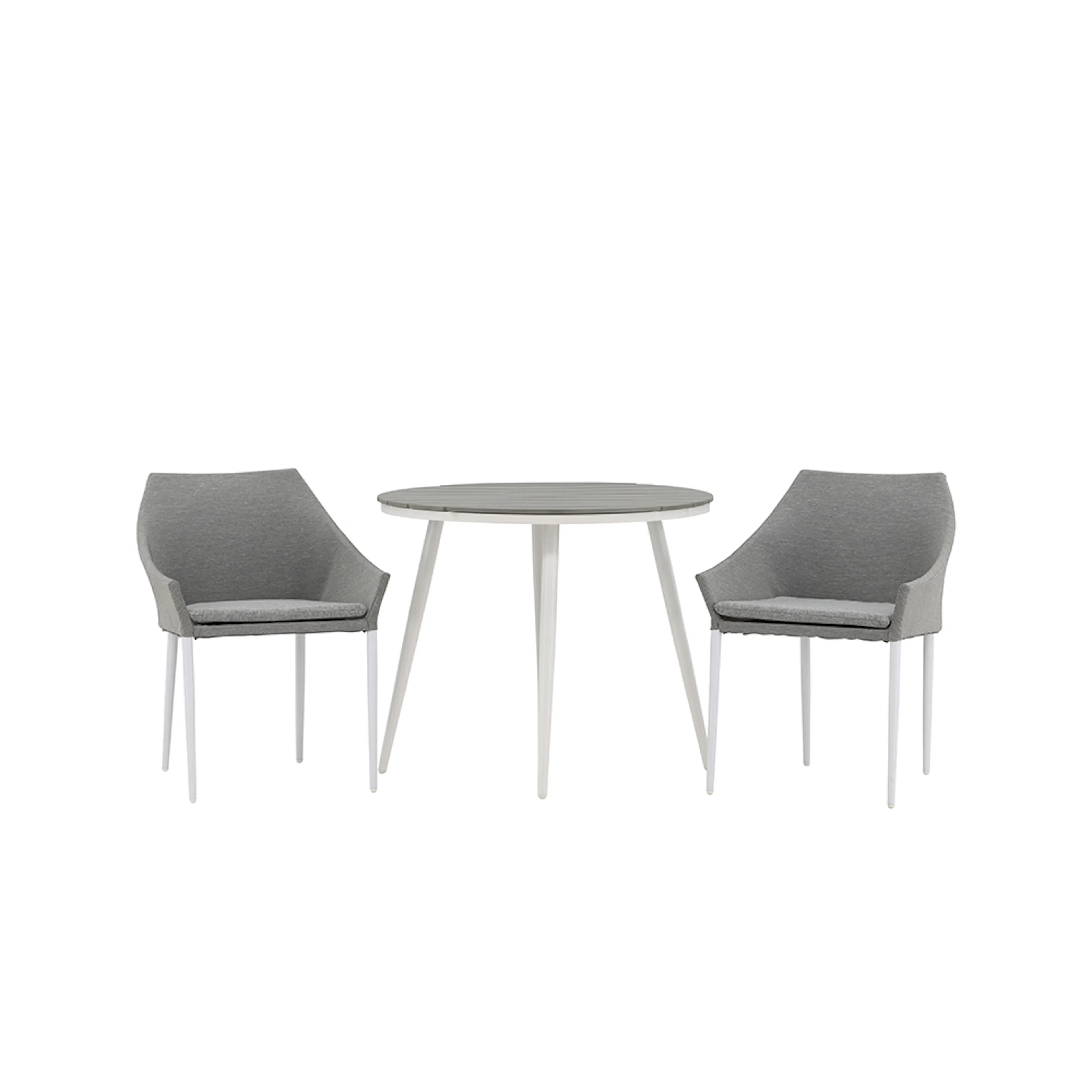 Break - Dining Table Round- White / Grey - Alu / Aintwood - Grå/Vit