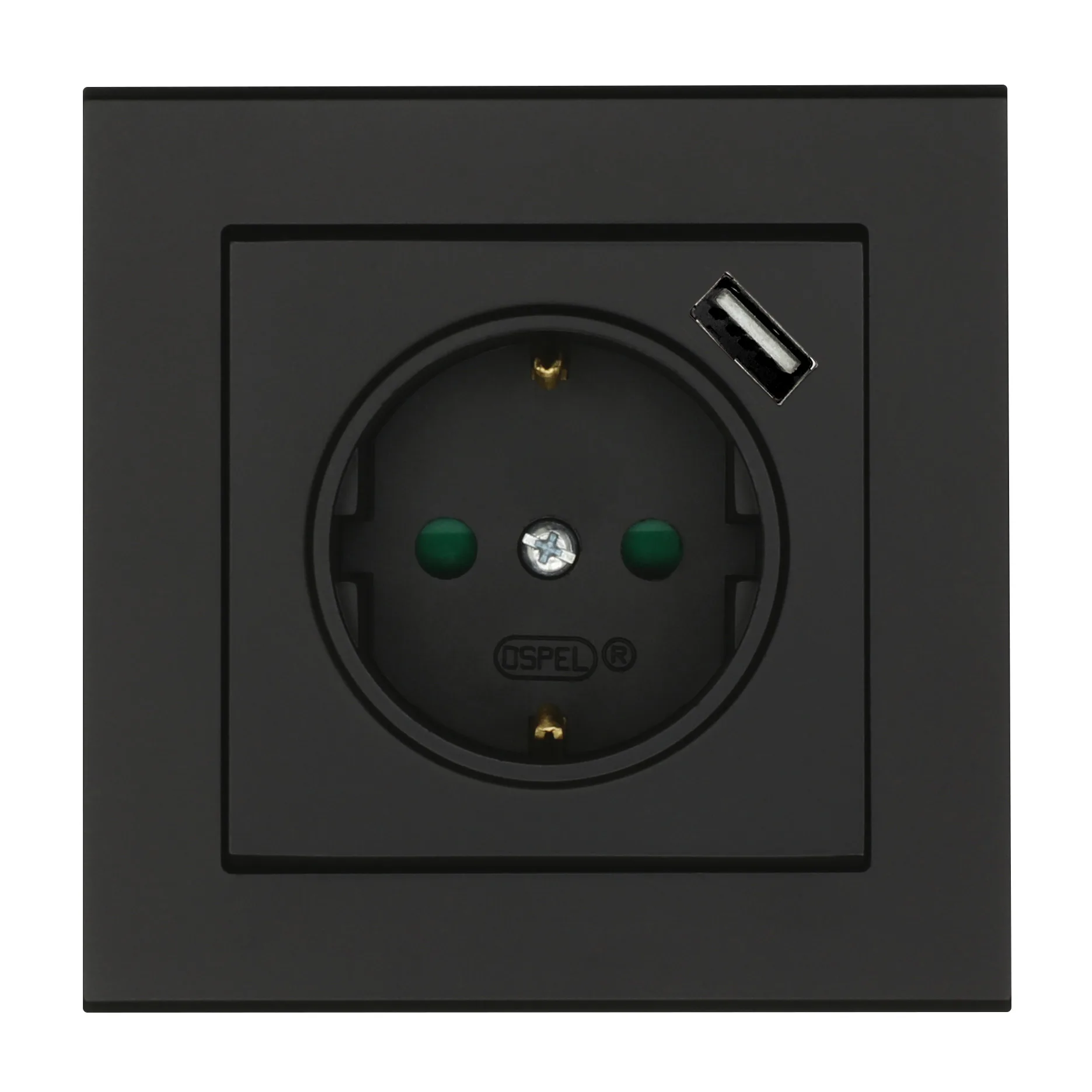 Vägguttag Malmbergs Optima 1-v + Usb