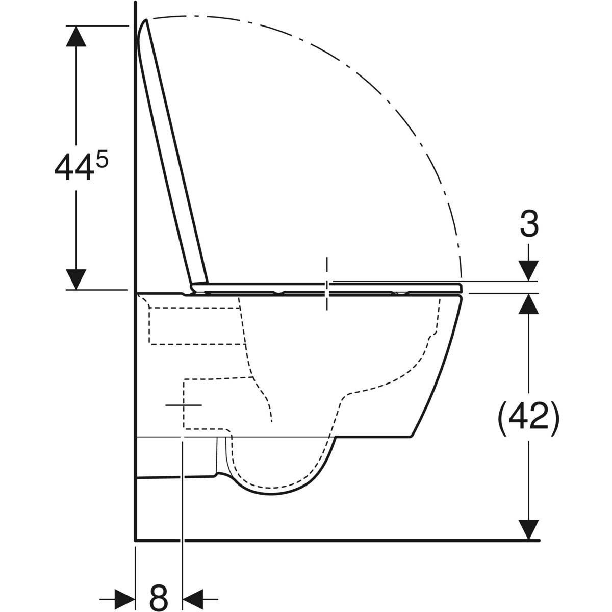 Vägghängd Toalettstol Geberit iCon Square Rimfree
