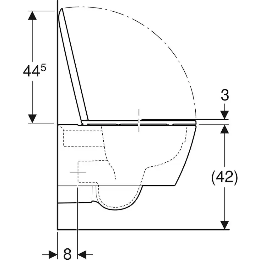 Vägghängd Toalettstol Geberit iCon Square Rimfree