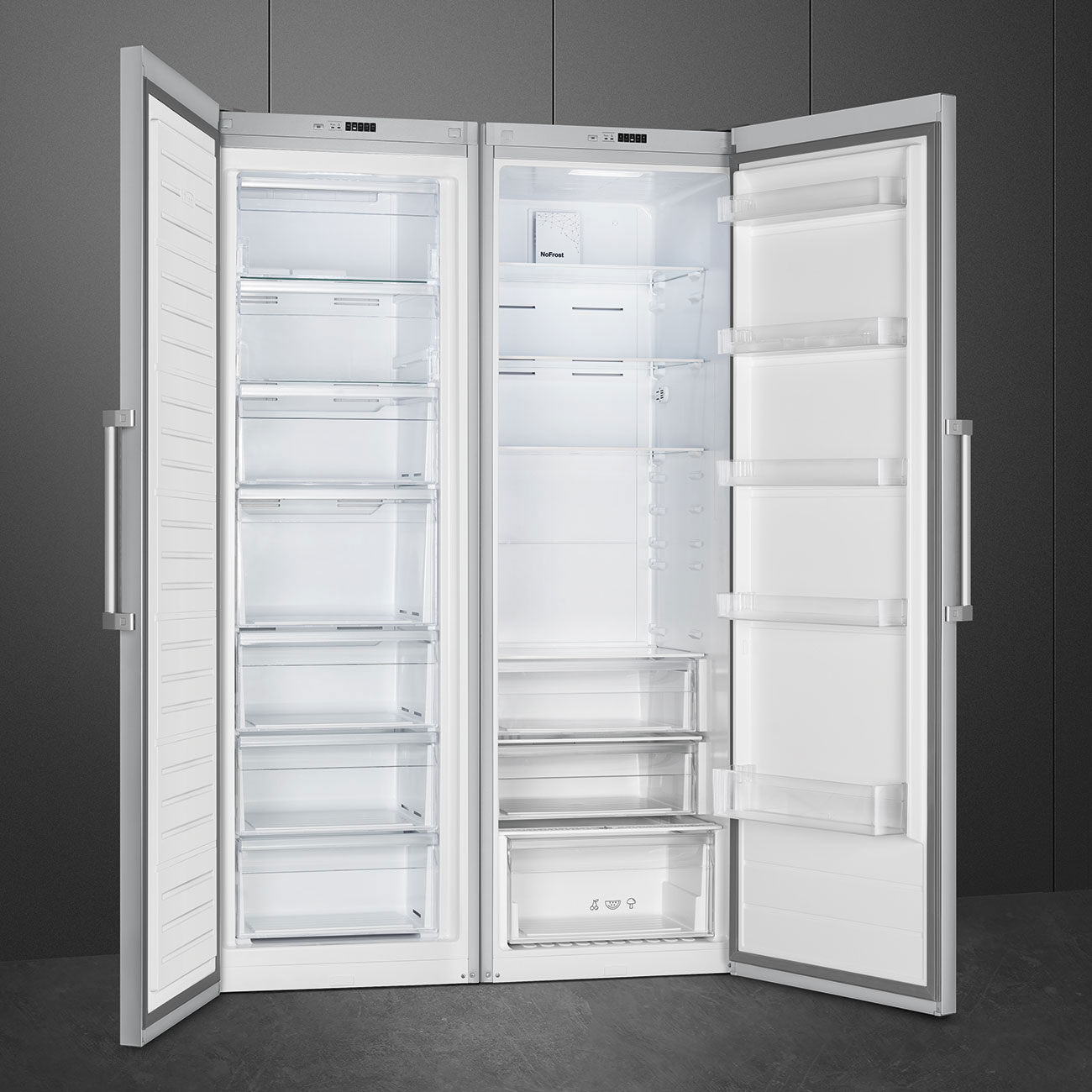 Fristående Kylskåp Smeg FS18EV2HX Rostfri med Automatisk Avfrostning