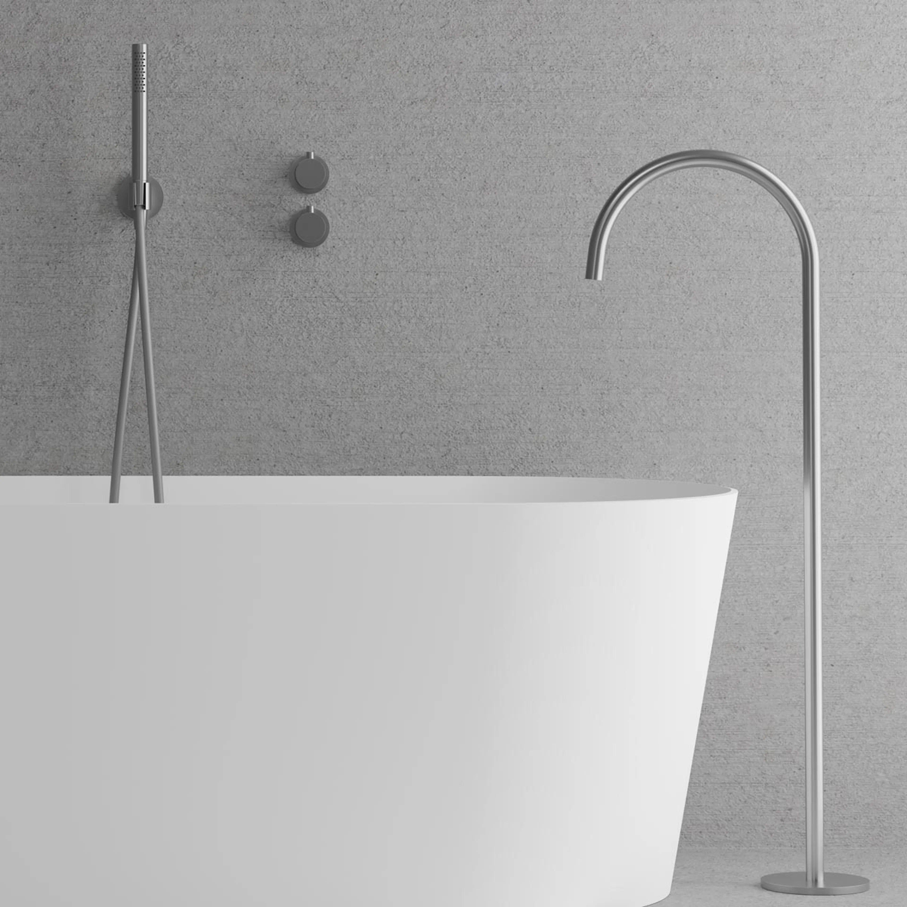 Badkarsblandare Scandtap Steel Harmonized Bliss 4 med Handdusch för Inbyggnad