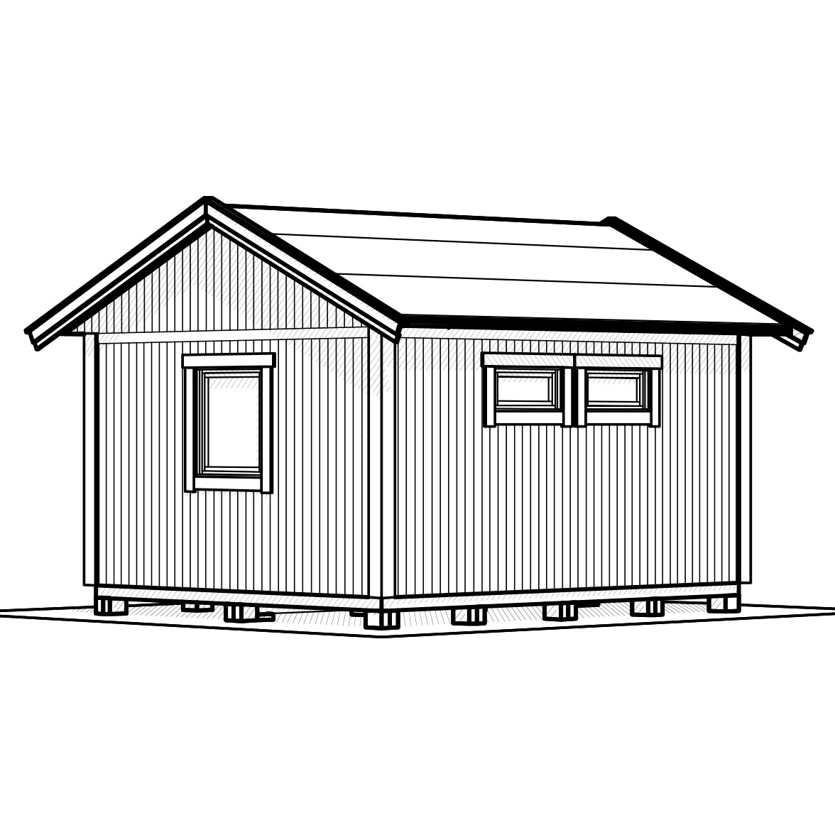 Attefallshus Vibostugan Njuta 20-4 19,6 m² Trähus