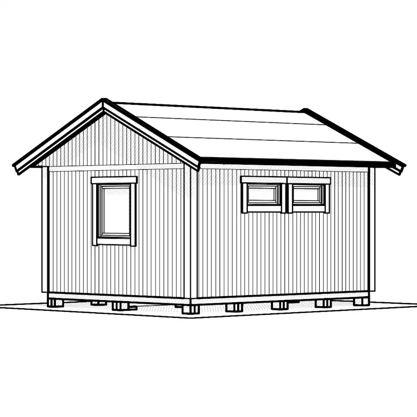 Attefallshus Vibostugan Njuta 20-4 19,6 m² Trähus