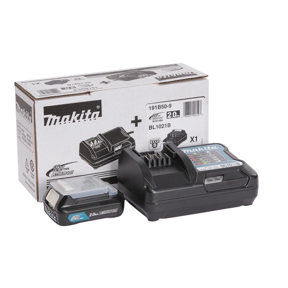 Batteripaket Makita 191B50-9 12V 2,0 Ah Li-ion Batteri och Laddare