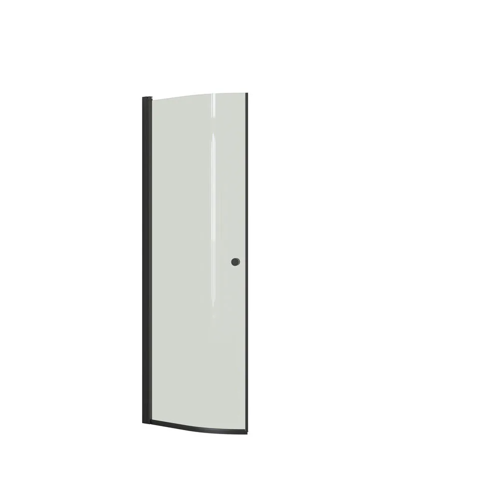 Halvrund slagdörr H:200*72-74 cm svart/klarglas Klarglas, 740 mm, Svart