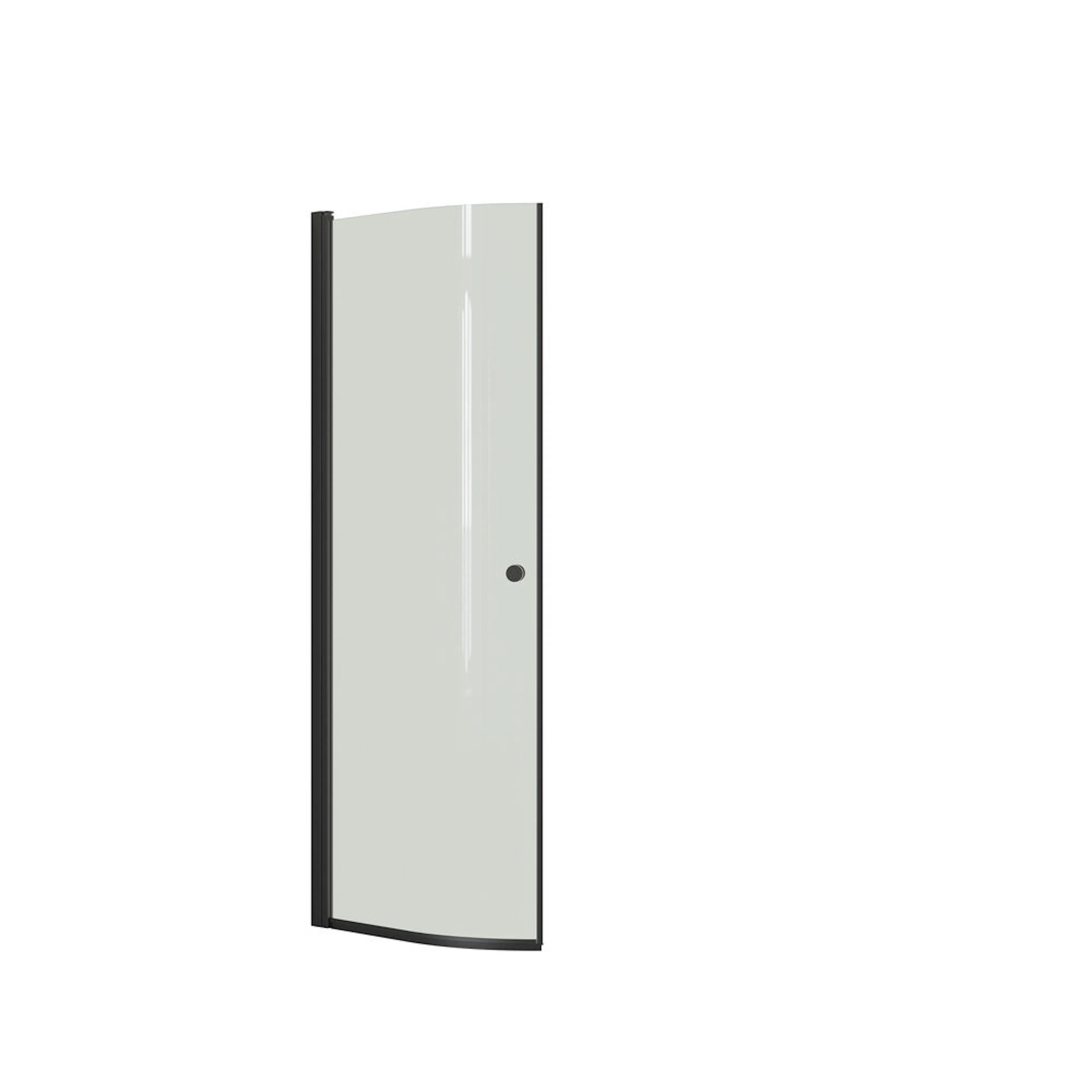 Halvrund slagdörr H:200*72-74 cm svart/klarglas Klarglas, 740 mm, Svart
