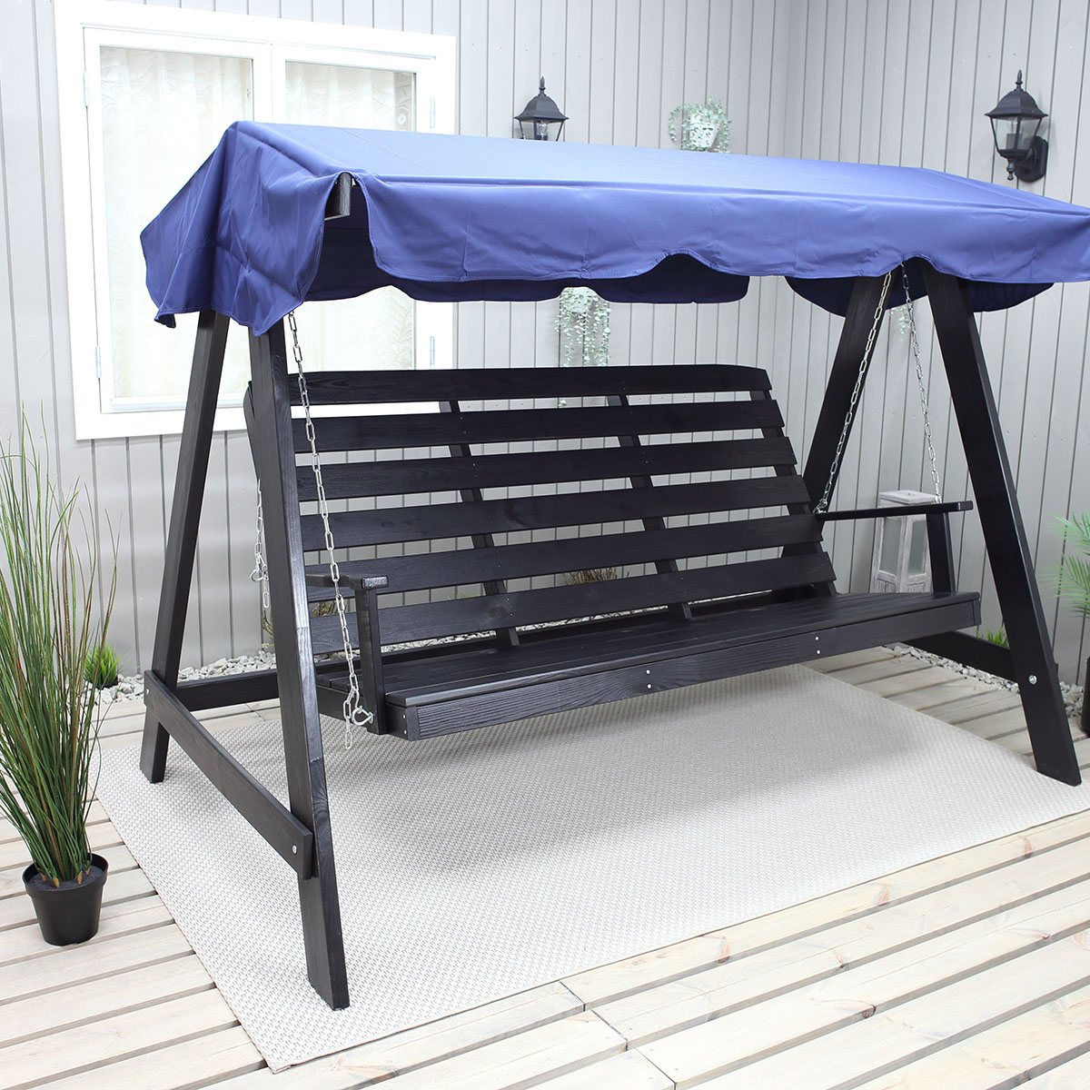 Garden swing canopy, 167x275, 2 channels Blå