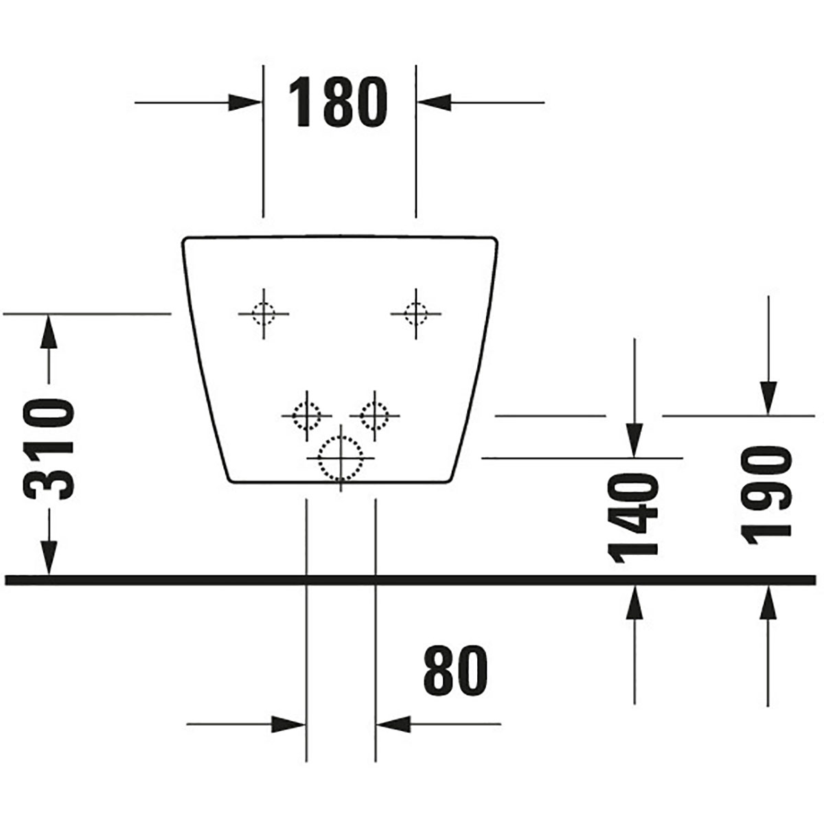 Bidé Duravit ME by Starck Väggmonterad