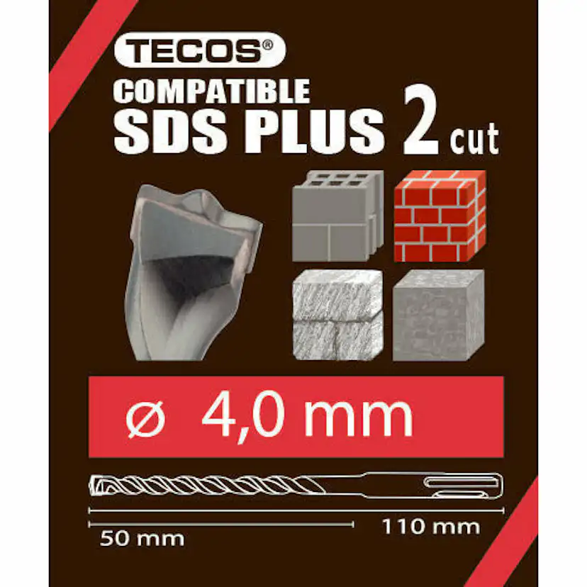 Skär Tecos SDS Plus 2-Skär