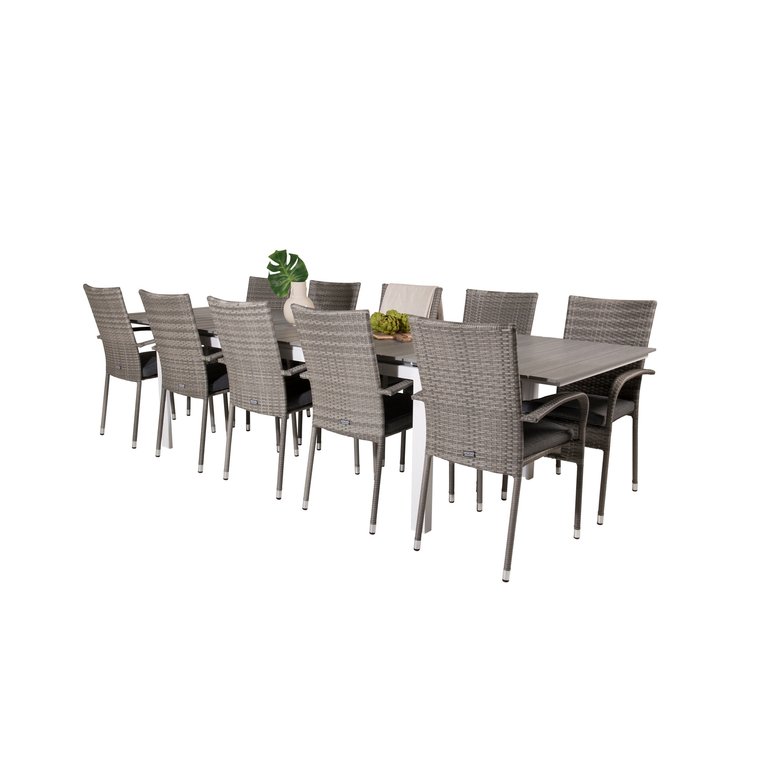 Levels Dining Table 224/324*100 - White Alu / Grey Aintwood Vit/Grå